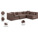  Meridian Stellar 114" Brown Chenille Fabric Upholstered 4 pc Modular Sectional IMAGE 12