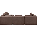  Meridian Stellar 114" Brown Chenille Fabric Upholstered 4 pc Modular Sectional IMAGE 4