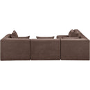  Meridian Stellar 114" Brown Chenille Fabric Upholstered 4 pc Modular Sectional IMAGE 5