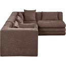  Meridian Stellar 114" Brown Chenille Fabric Upholstered 4 pc Modular Sectional IMAGE 6