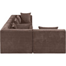  Meridian Stellar 114" Brown Chenille Fabric Upholstered 4 pc Modular Sectional IMAGE 7