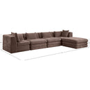  Meridian Stellar 152" Brown Chenille Fabric Upholstered 5 pc Modular Sectional IMAGE 10