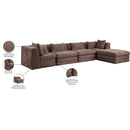  Meridian Stellar 152" Brown Chenille Fabric Upholstered 5 pc Modular Sectional IMAGE 11