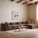  Meridian Stellar 152" Brown Chenille Fabric Upholstered 5 pc Modular Sectional IMAGE 2