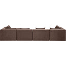  Meridian Stellar 152" Brown Chenille Fabric Upholstered 5 pc Modular Sectional IMAGE 3