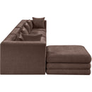  Meridian Stellar 152" Brown Chenille Fabric Upholstered 5 pc Modular Sectional IMAGE 4