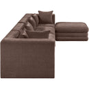  Meridian Stellar 152" Brown Chenille Fabric Upholstered 5 pc Modular Sectional IMAGE 5