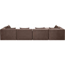  Meridian Stellar 152" Brown Chenille Fabric Upholstered 5 pc Modular Sectional IMAGE 6