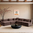  Meridian Stellar 114" Brown Chenille Fabric Upholstered 5 pc Modular Sectional IMAGE 2