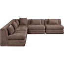  Meridian Stellar 114" Brown Chenille Fabric Upholstered 5 pc Modular Sectional IMAGE 4
