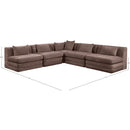  Meridian Stellar 114" Brown Chenille Fabric Upholstered 5 pc Modular Sectional IMAGE 8