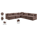  Meridian Stellar 114" Brown Chenille Fabric Upholstered 5 pc Modular Sectional IMAGE 9