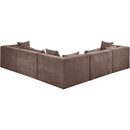  Meridian Stellar 114" Brown Chenille Fabric Upholstered 5 pc Modular Sectional IMAGE 3