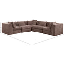  Meridian Stellar 114" Brown Chenille Fabric Upholstered 5 pc Modular Sectional IMAGE 8