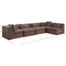  Meridian Stellar 152" Brown Chenille Fabric Upholstered 5 pc Modular Sectional IMAGE 11