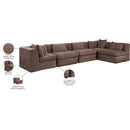  Meridian Stellar 152" Brown Chenille Fabric Upholstered 5 pc Modular Sectional IMAGE 12