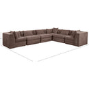 Meridian Stellar 152" Brown Chenille Fabric Upholstered 6 pc Modular Sectional IMAGE 8