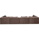  Meridian Stellar 152" Brown Chenille Fabric Upholstered 6 pc Modular Sectional IMAGE 3