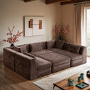  Meridian Stellar 114" Brown Chenille Fabric Upholstered 6 pc Modular Sectional IMAGE 2