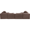  Meridian Stellar 152" Brown Chenille Fabric Upholstered 6 pc Modular Sectional IMAGE 3