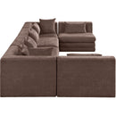  Meridian Stellar 152" Brown Chenille Fabric Upholstered 6 pc Modular Sectional IMAGE 4