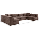  Meridian Stellar 152" Brown Chenille Fabric Upholstered 6 pc Modular Sectional IMAGE 8