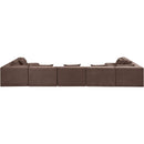  Meridian Stellar 190" Brown Chenille Fabric Upholstered 7 pc Modular Sectional IMAGE 3