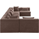  Meridian Stellar 190" Brown Chenille Fabric Upholstered 7 pc Modular Sectional IMAGE 4