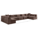  Meridian Stellar 190" Brown Chenille Fabric Upholstered 7 pc Modular Sectional IMAGE 8