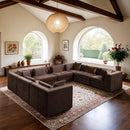  Meridian Stellar 152" Brown Chenille Fabric Upholstered 8 pc Modular Sectional IMAGE 2