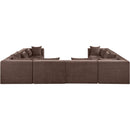  Meridian Stellar 152" Brown Chenille Fabric Upholstered 8 pc Modular Sectional IMAGE 3