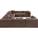  Meridian Stellar 152" Brown Chenille Fabric Upholstered 8 pc Modular Sectional IMAGE 4