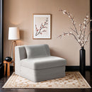  Meridian Stellar Cream Chenille Fabric Upholstered Modular Armless Chair IMAGE 2