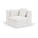  Meridian Stellar Cream Chenille Fabric Upholstered Modular Corner Chair IMAGE 1