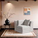  Meridian Stellar Cream Chenille Fabric Upholstered Modular Corner Chair IMAGE 2