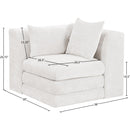 Meridian Stellar Cream Chenille Fabric Upholstered Modular Corner Chair IMAGE 7
