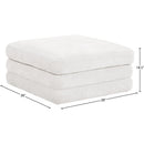  Meridian Stellar Cream Chenille Fabric Upholstered Modular Ottoman IMAGE 5