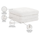  Meridian Stellar Cream Chenille Fabric Upholstered Modular Ottoman IMAGE 6