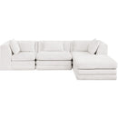  Meridian Stellar 114" Cream Chenille Fabric Upholstered 4 pc Modular Sectional IMAGE 3