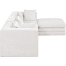  Meridian Stellar 114" Cream Chenille Fabric Upholstered 4 pc Modular Sectional IMAGE 6