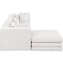  Meridian Stellar 114" Cream Chenille Fabric Upholstered 4 pc Modular Sectional IMAGE 7