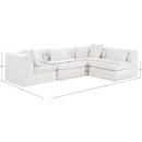  Meridian Stellar 114" Cream Chenille Fabric Upholstered 4 pc Modular Sectional IMAGE 11