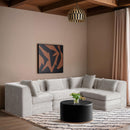  Meridian Stellar 114" Cream Chenille Fabric Upholstered 4 pc Modular Sectional IMAGE 2