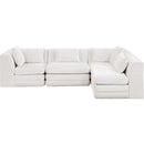  Meridian Stellar 114" Cream Chenille Fabric Upholstered 4 pc Modular Sectional IMAGE 3