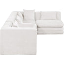  Meridian Stellar 114" Cream Chenille Fabric Upholstered 4 pc Modular Sectional IMAGE 6