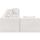  Meridian Stellar 114" Cream Chenille Fabric Upholstered 4 pc Modular Sectional IMAGE 7