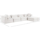  Meridian Stellar 152" Cream Chenille Fabric Upholstered 5 pc Modular Sectional IMAGE 10