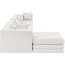  Meridian Stellar 152" Cream Chenille Fabric Upholstered 5 pc Modular Sectional IMAGE 4