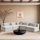  Meridian Stellar 114" Cream Chenille Fabric Upholstered 5 pc Modular Sectional IMAGE 2