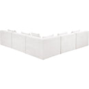  Meridian Stellar 114" Cream Chenille Fabric Upholstered 5 pc Modular Sectional IMAGE 3